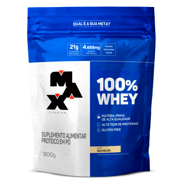 Whey Protein Concentrado Max Titanium 900g Refil